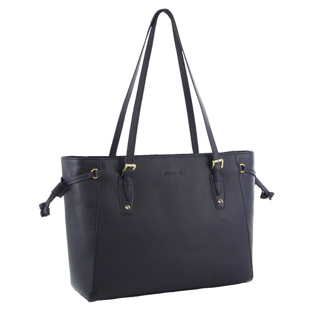 Bolsas Hombro Pierre Cardin Leather Tote Bag Mujer Azul Marino | MOTX-92354