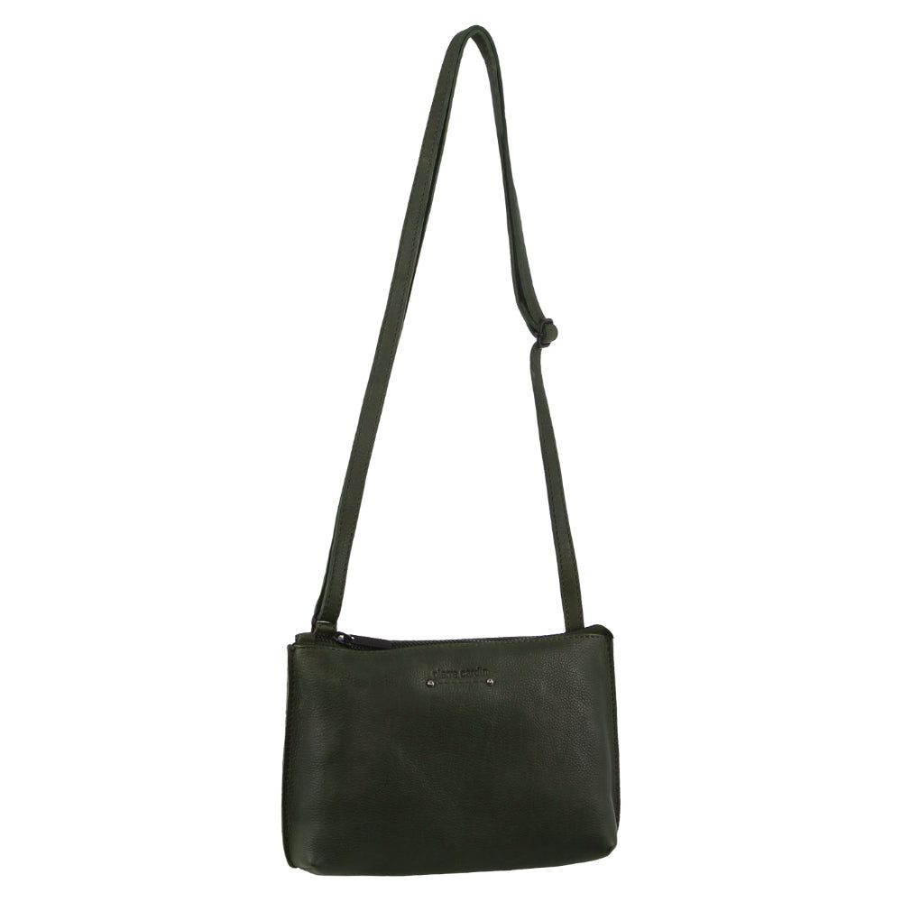 Bolsas Hombro Pierre Cardin Leather Trendy Cross-Body Bag Mujer Verde Oscuro | KNUE-28196