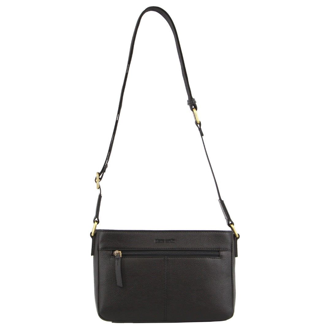 Bolsas Hombro Pierre Cardin Leather Webbing Strap Crossbody Bag Mujer Negras | WDCE-17892