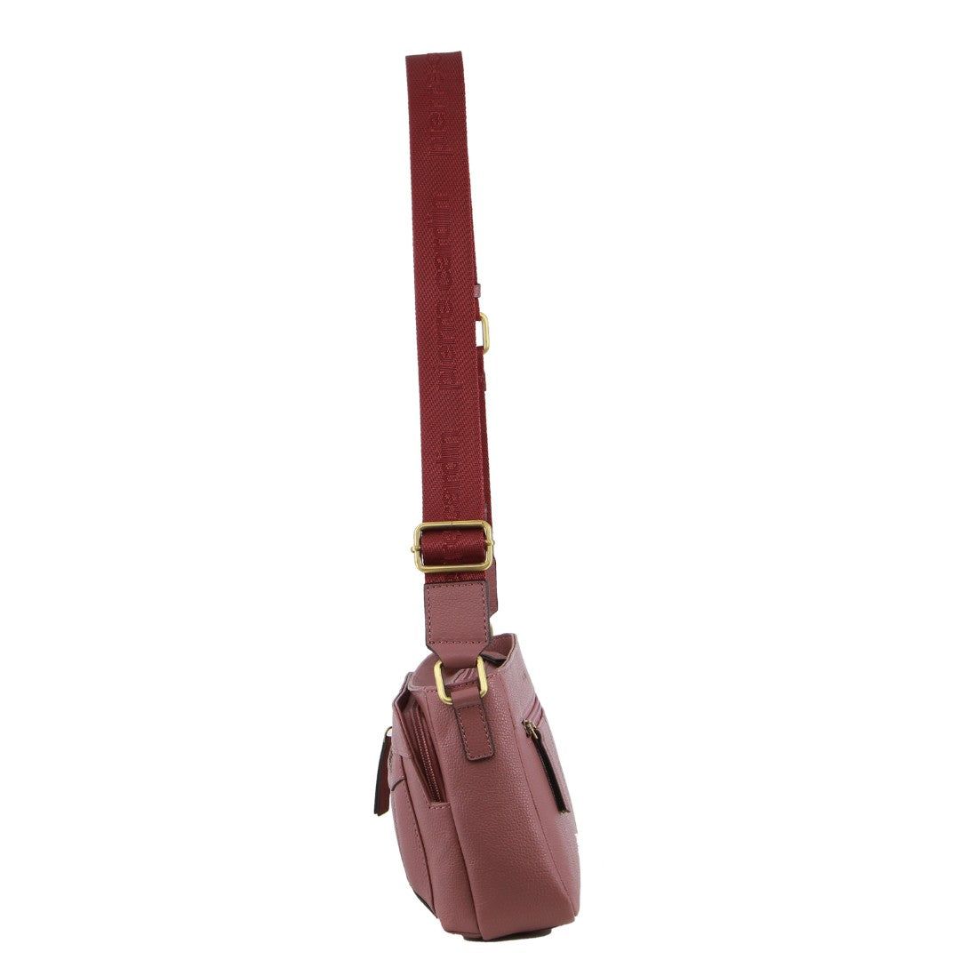 Bolsas Hombro Pierre Cardin Leather Webbing Strap Crossbody Bag Mujer Rosas | MJQS-89357