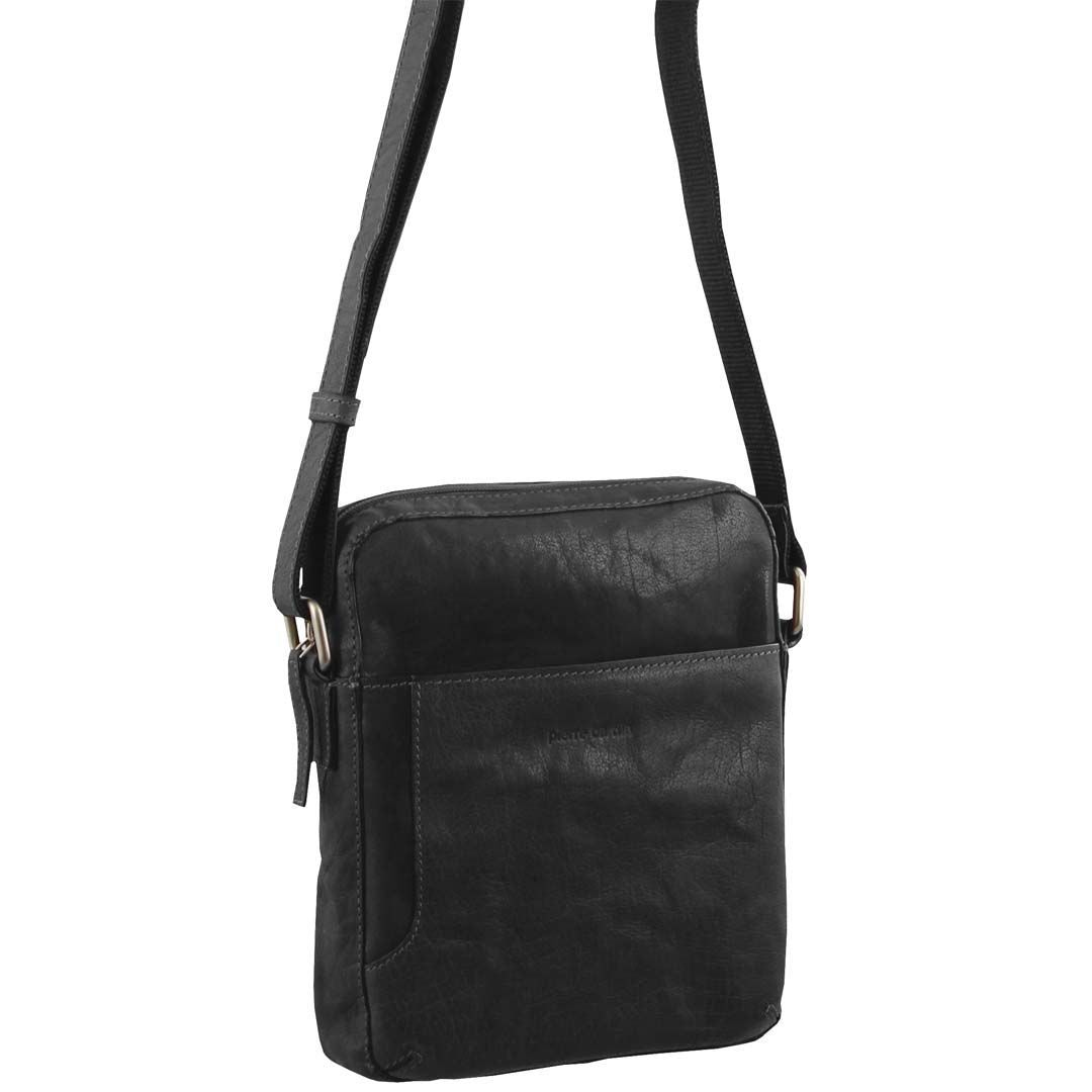 Bolsas Hombro Pierre Cardin Rustic Cuero Cross Body Tablet Bag Hombre Marrones | ZTMN-91784