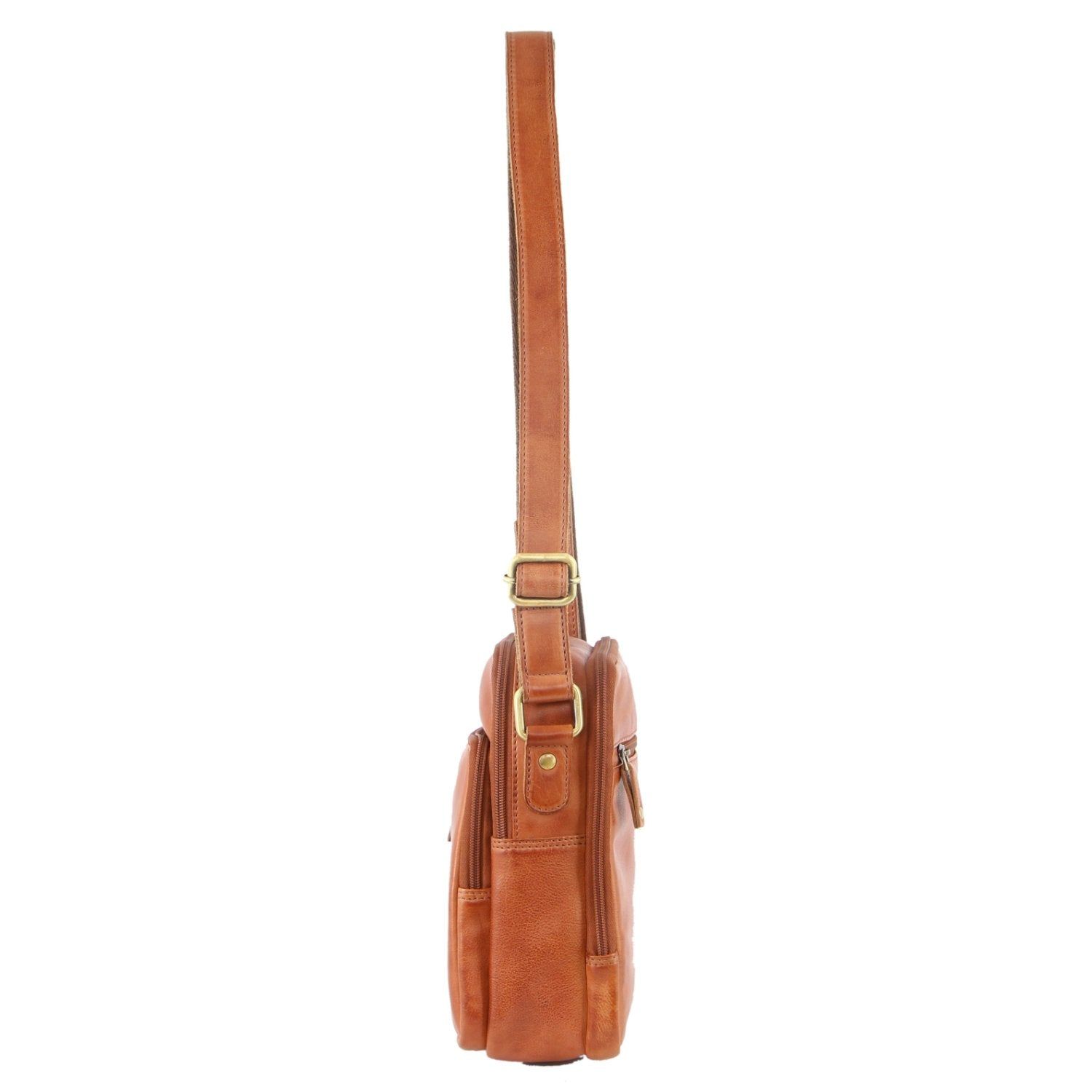 Bolsas Hombro Pierre Cardin Rustic Leather Cross-Body Bag Hombre Marrones | XSJC-90172