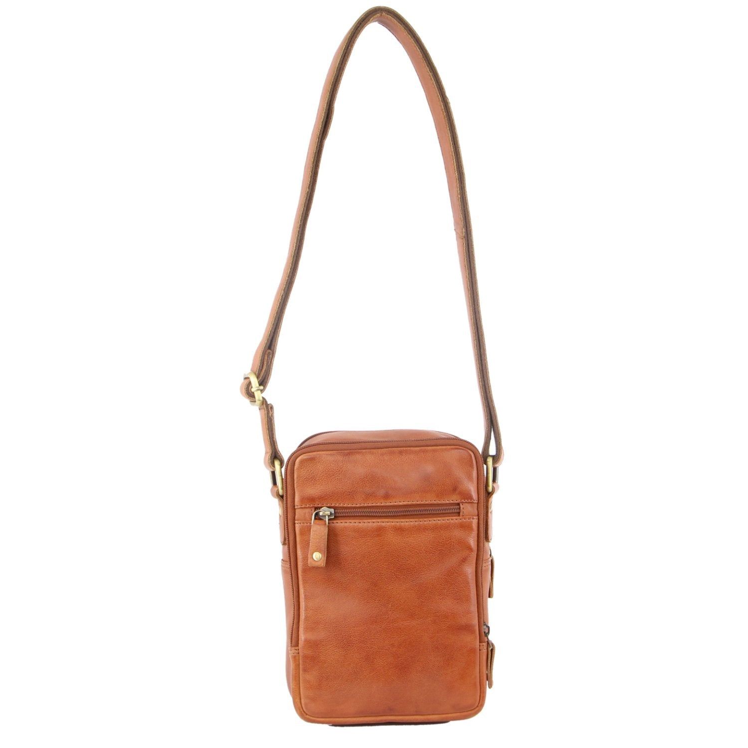 Bolsas Hombro Pierre Cardin Rustic Leather Cross-Body Bag Hombre Marrones | XSJC-90172