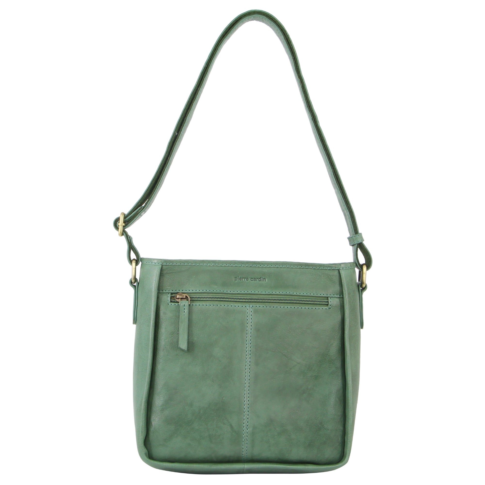 Bolsas Hombro Pierre Cardin Woven Embossed Leather Cross-Body Bag Mujer Verde | EUJR-63184