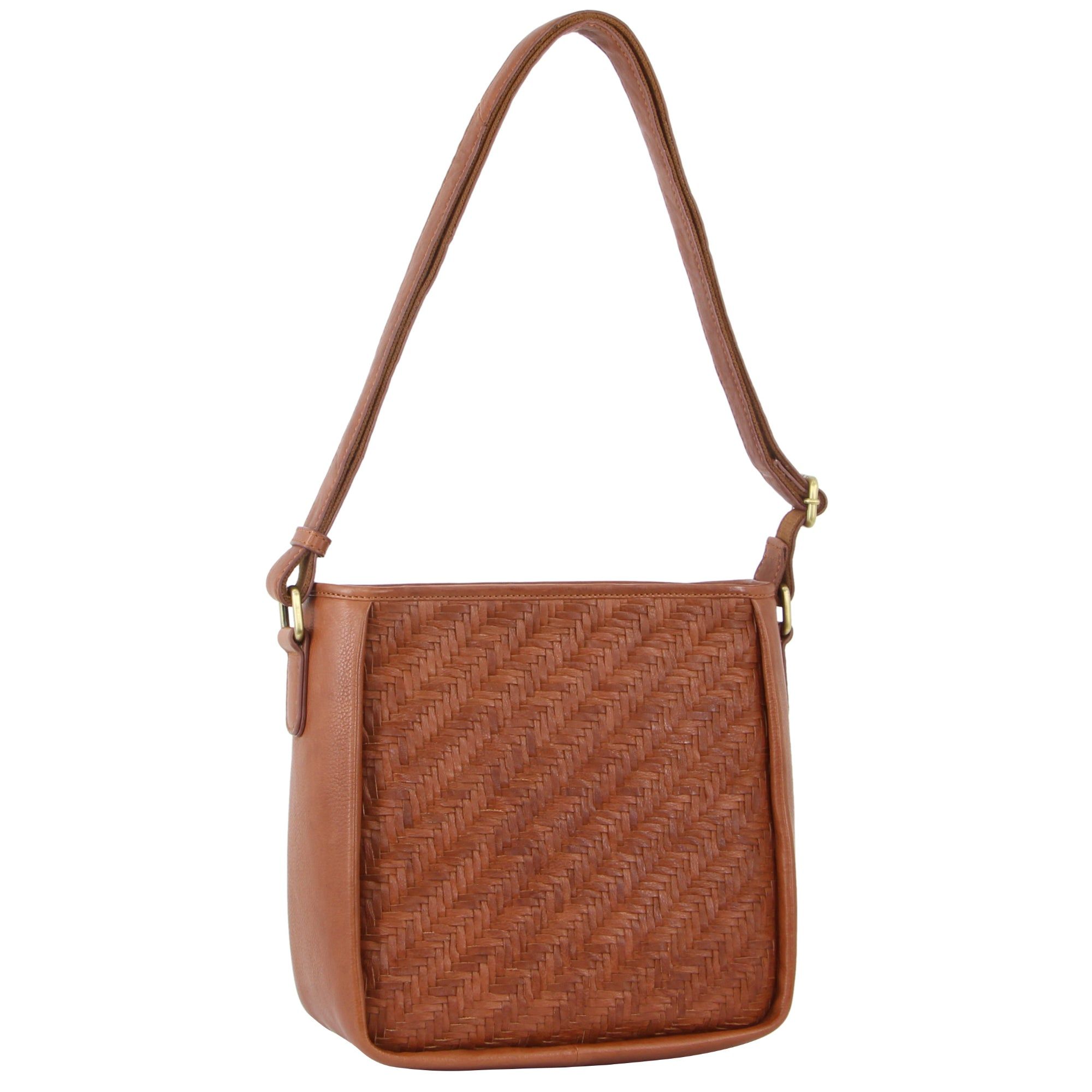 Bolsas Hombro Pierre Cardin Woven Embossed Leather Cross-Body Bag Mujer Marrones | CEWI-40783