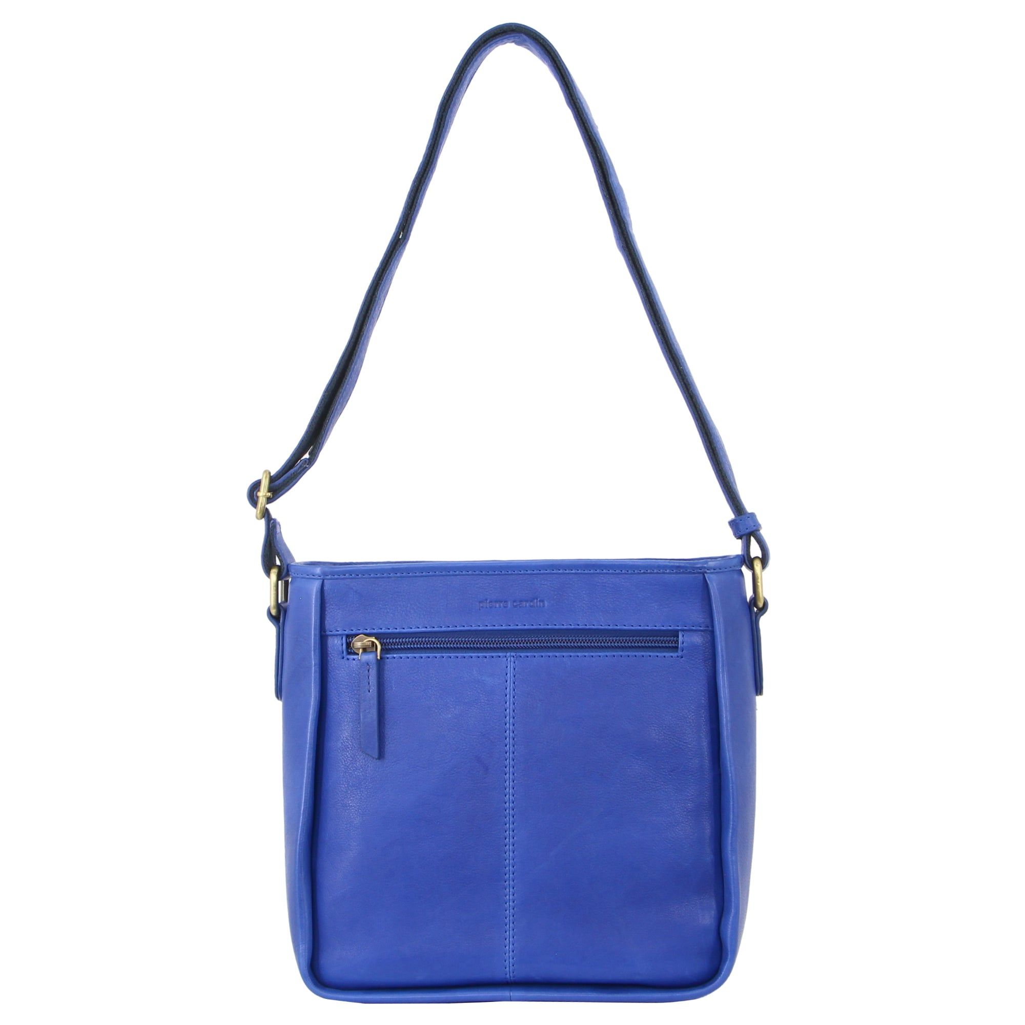 Bolsas Hombro Pierre Cardin Woven Embossed Leather Cross-Body Bag Mujer Azul Real Azules | BNQG-84093