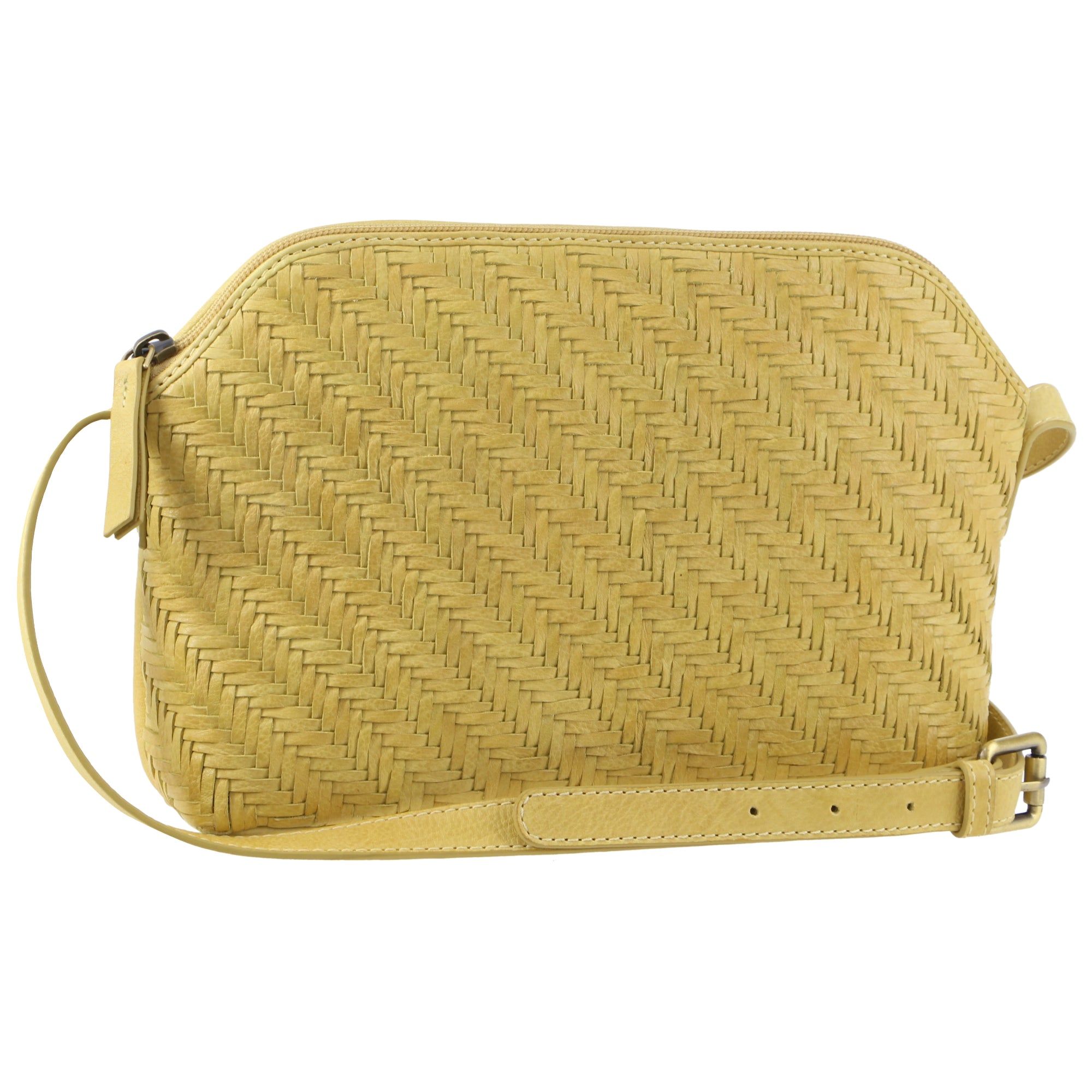 Bolsas Hombro Pierre Cardin Woven Embossed Leather Cross-Body Bag Mujer Amarillo | LOKB-16725