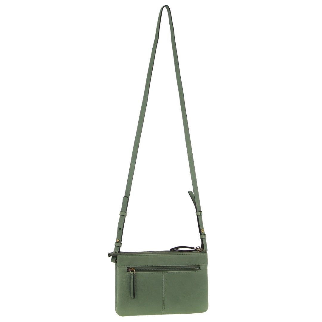 Bolsas Hombro Pierre Cardin leather Pleated-Design Cross-Body Bag Mujer Verde Oliva | KNQJ-36125