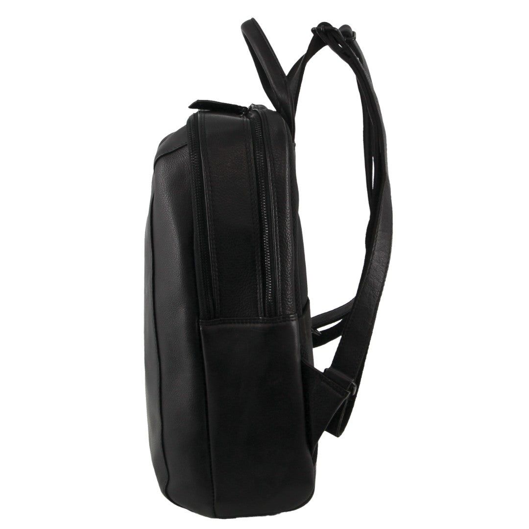 Bolsas de Negocios Pierre Cardin Leather Business Laptop Backpack Mujer Negras | OPWV-03412