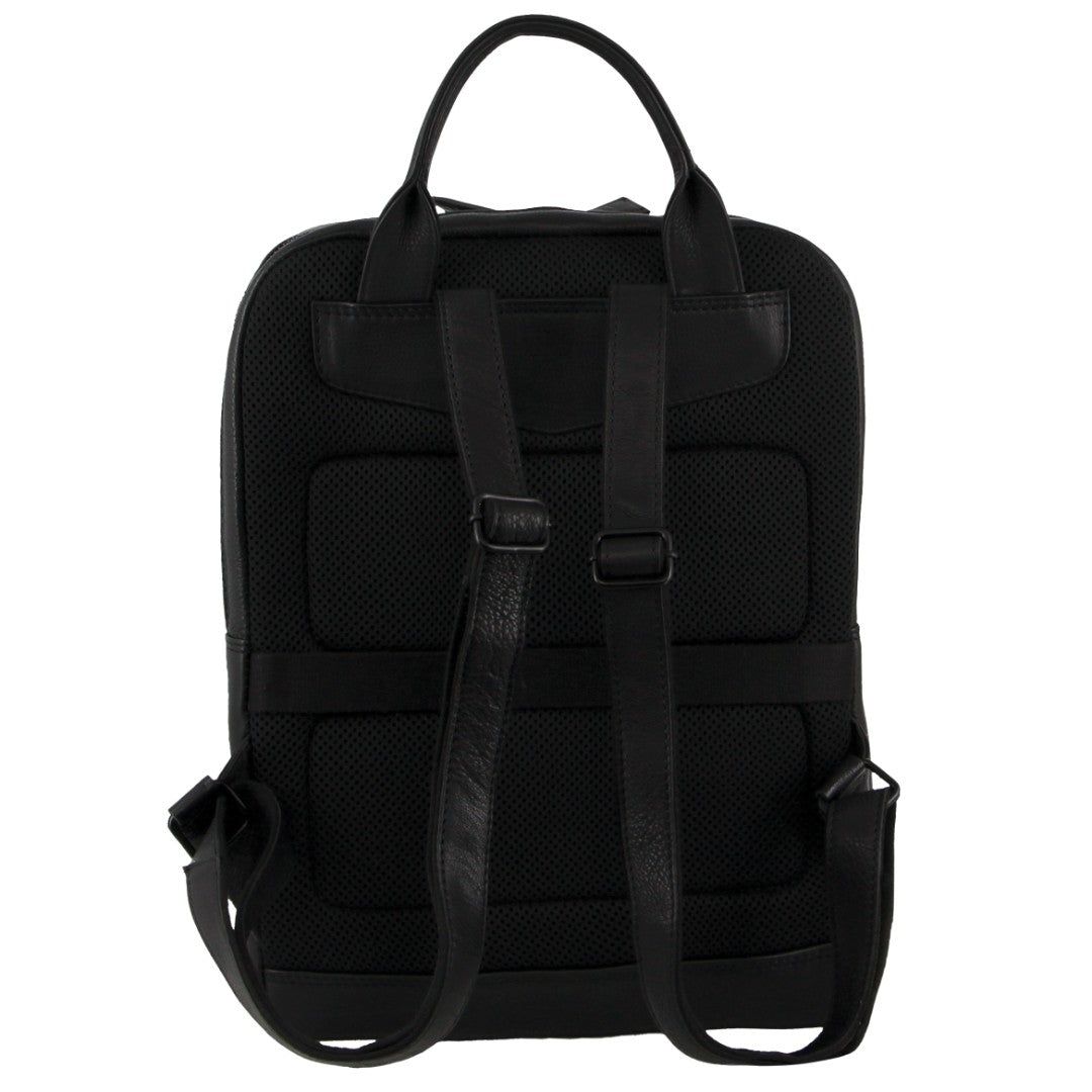 Bolsas de Negocios Pierre Cardin Leather Business Laptop Backpack Mujer Negras | OPWV-03412