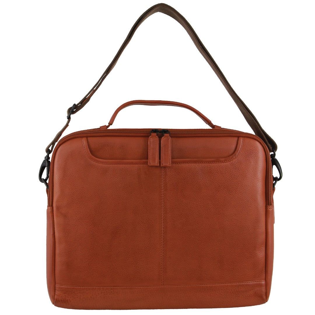 Business Computer Bags Pierre Cardin Italian Leather Computer Bag Hombre Marrones | ZKSA-14538