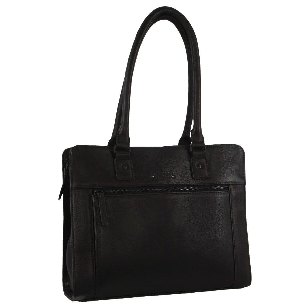 Business Computer Bags Pierre Cardin Leather Computer Tote Bag Hombre Negras | HXIW-47213