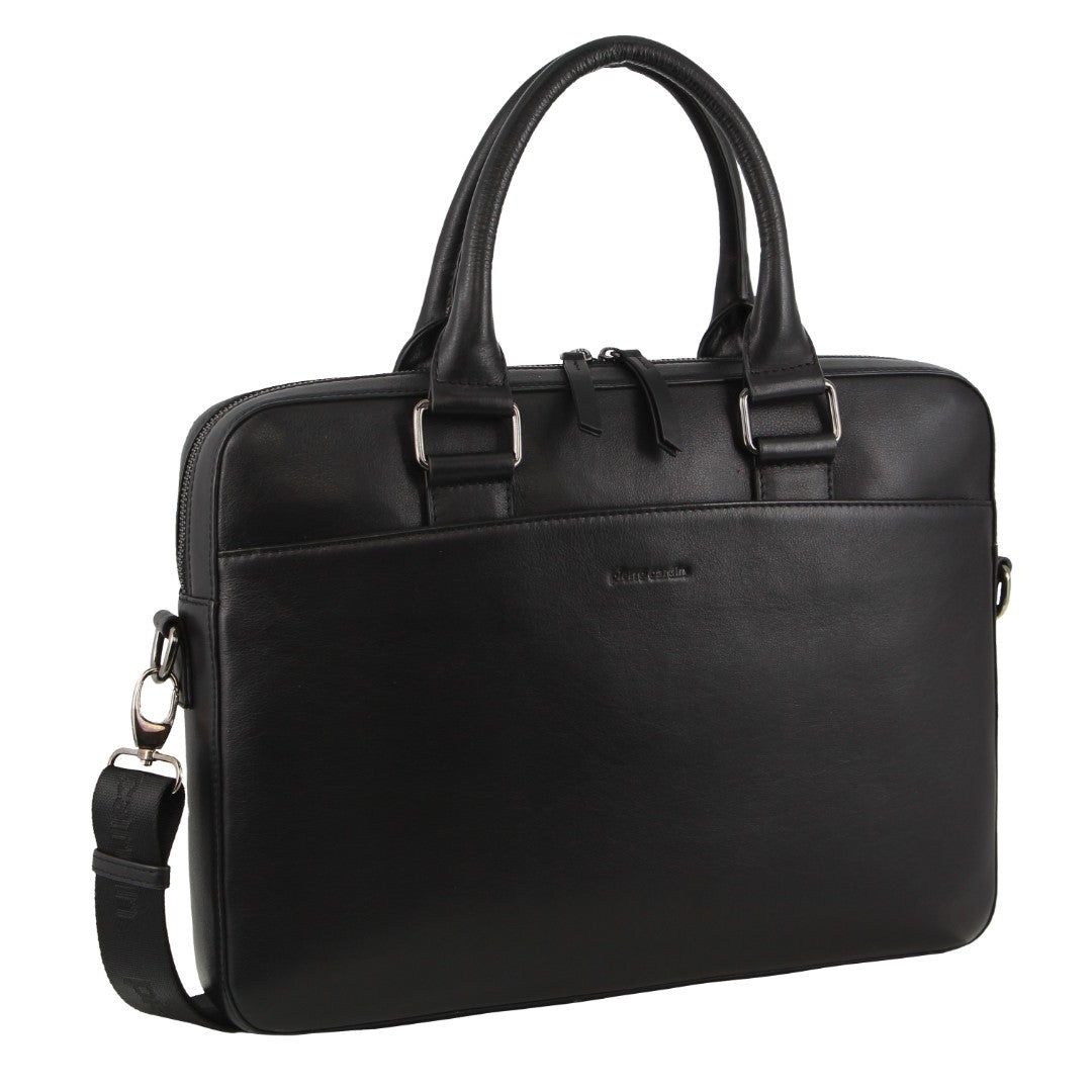 Business Computer Bags Pierre Cardin Leather Business Satchel Bag Hombre Negras | UIRH-68972