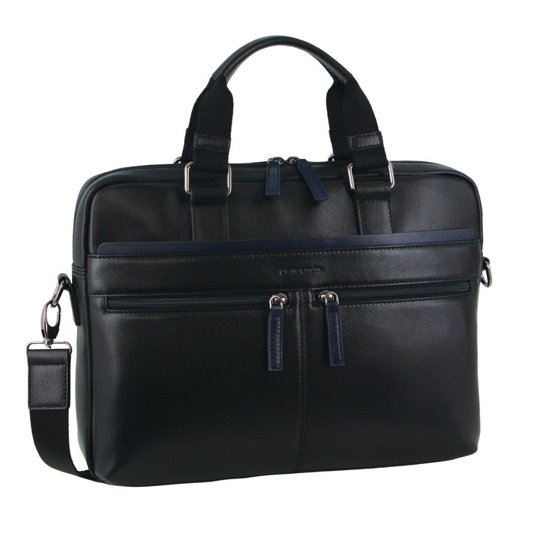 Business Computer Bags Pierre Cardin Leather Business Computer Bag Hombre Azul Marino | MAZX-87302