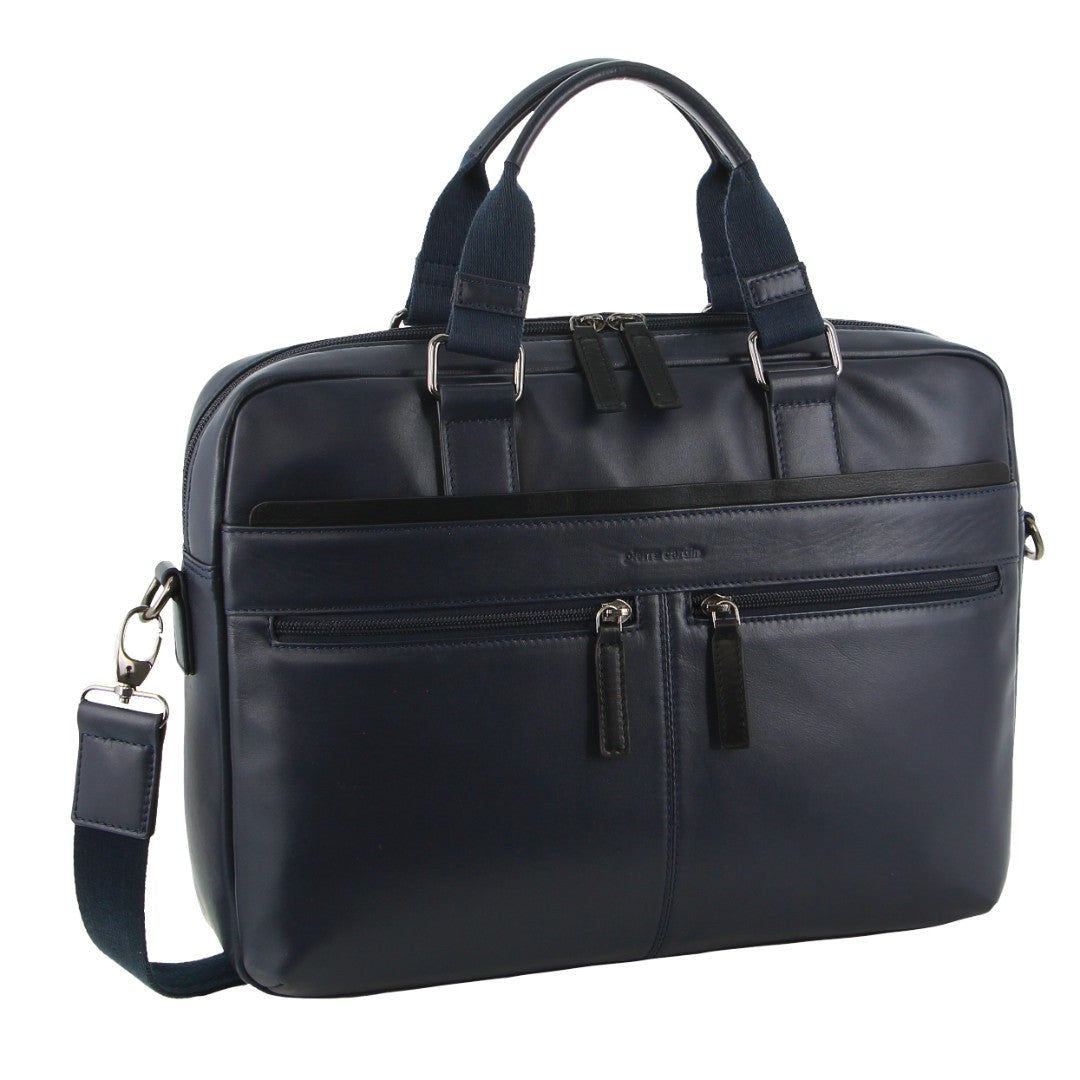 Business Computer Bags Pierre Cardin Leather Business Computer Bag Hombre Negras | JTDA-53107