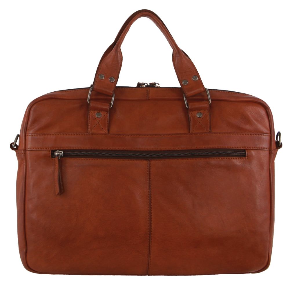 Business Computer Bags Pierre Cardin Multi-Compartment Leather Computer Bag Hombre Marrones | NFAZ-89145