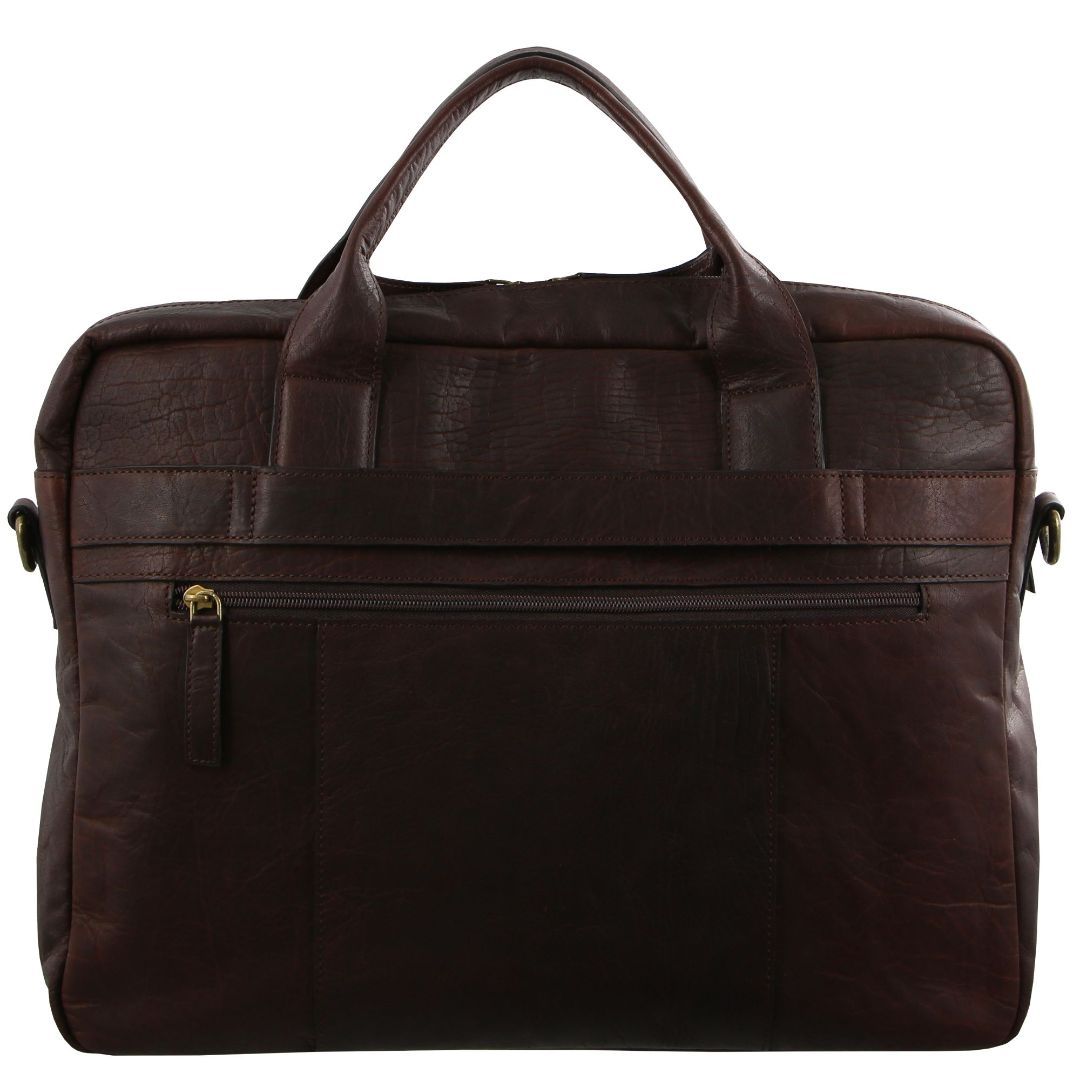 Business Computer Bags Pierre Cardin Rustic Leather Computer Bag Hombre Marrones | MNYB-79281