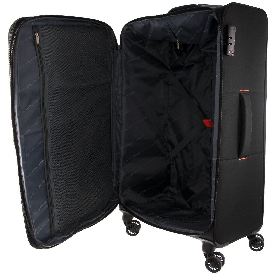 Cabin Cases Pierre Cardin 55cm CABIN Soft-Shell Suitcase Travel Negras | WTEQ-29538