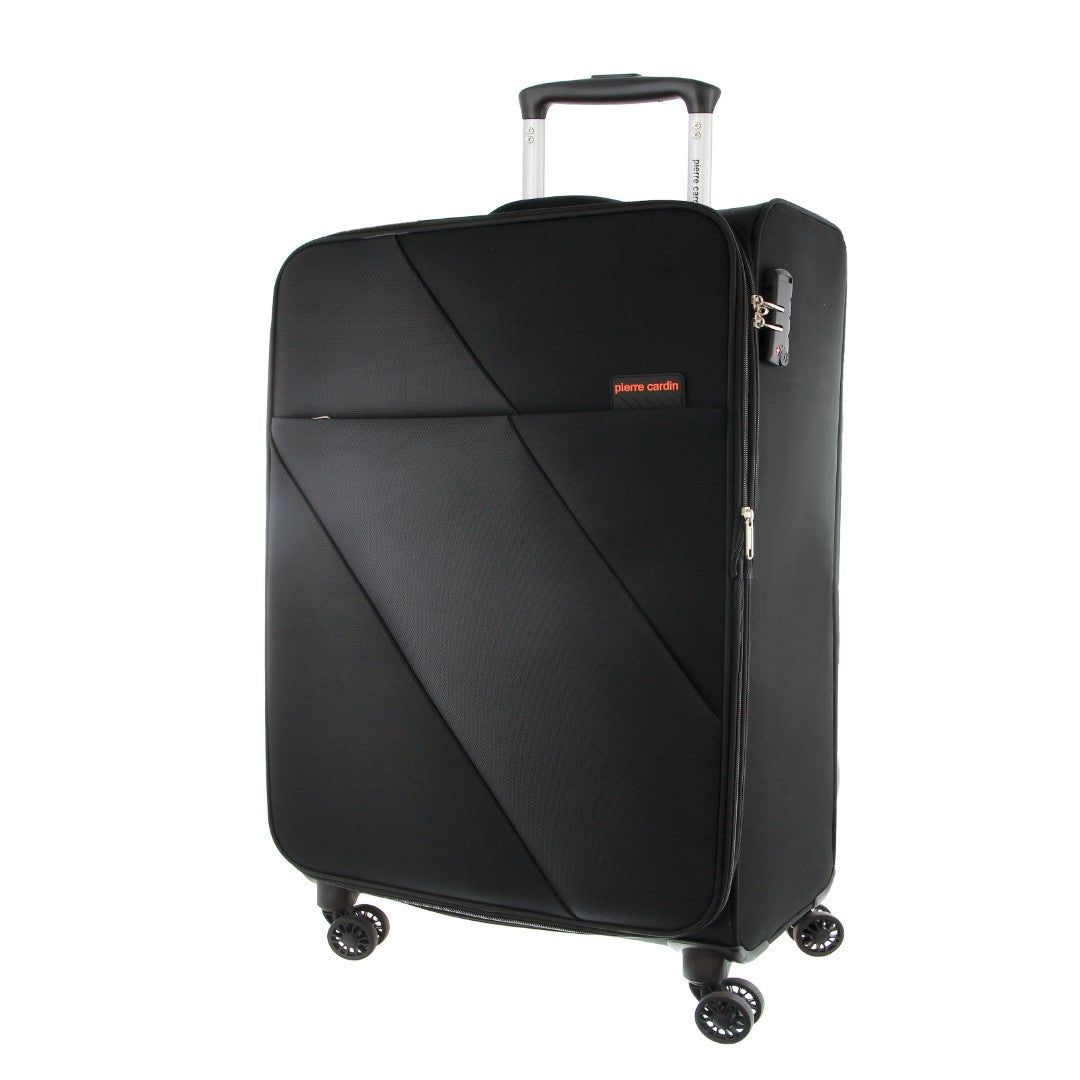 Cabin Cases Pierre Cardin 55cm CABIN Soft-Shell Suitcase Hombre Negras | WFQS-37150