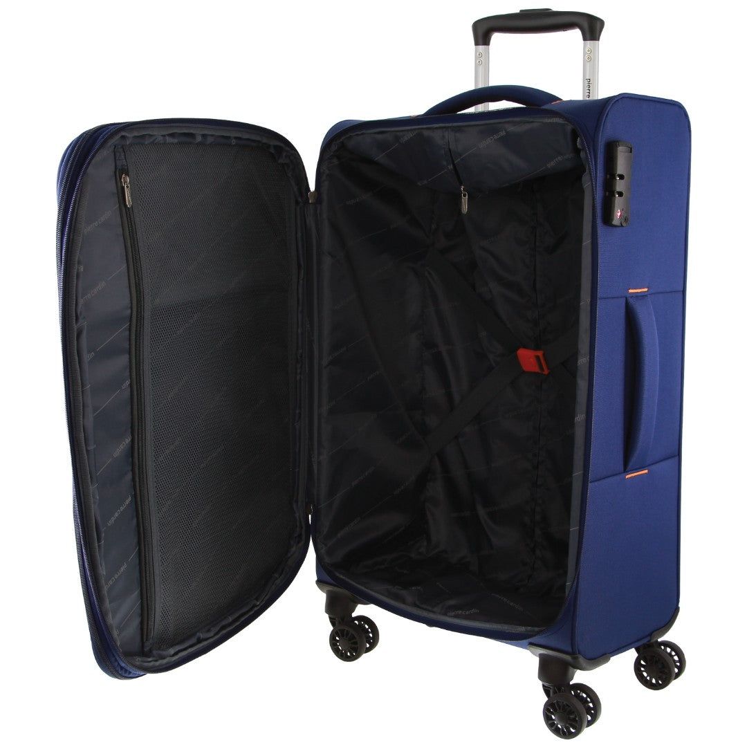 Cabin Cases Pierre Cardin 55cm CABIN Soft-Shell Suitcase Travel Azul Marino | TFZR-53497