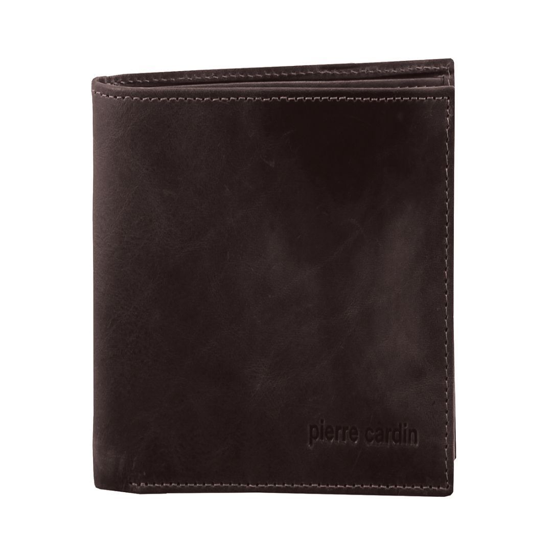 Carteras De Tres Pliegues Pierre Cardin Rustic Leather Tri-Fold Wallet Hombre Negras | HQSL-81275