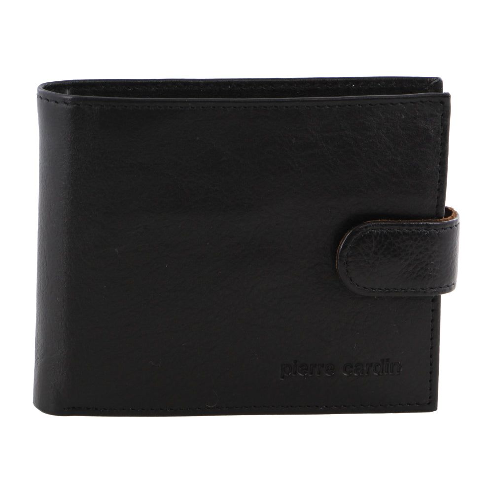 Carteras De Tres Pliegues Pierre Cardin Italian Leather Two Tone Wallet Hombre Negras | XWIQ-26491