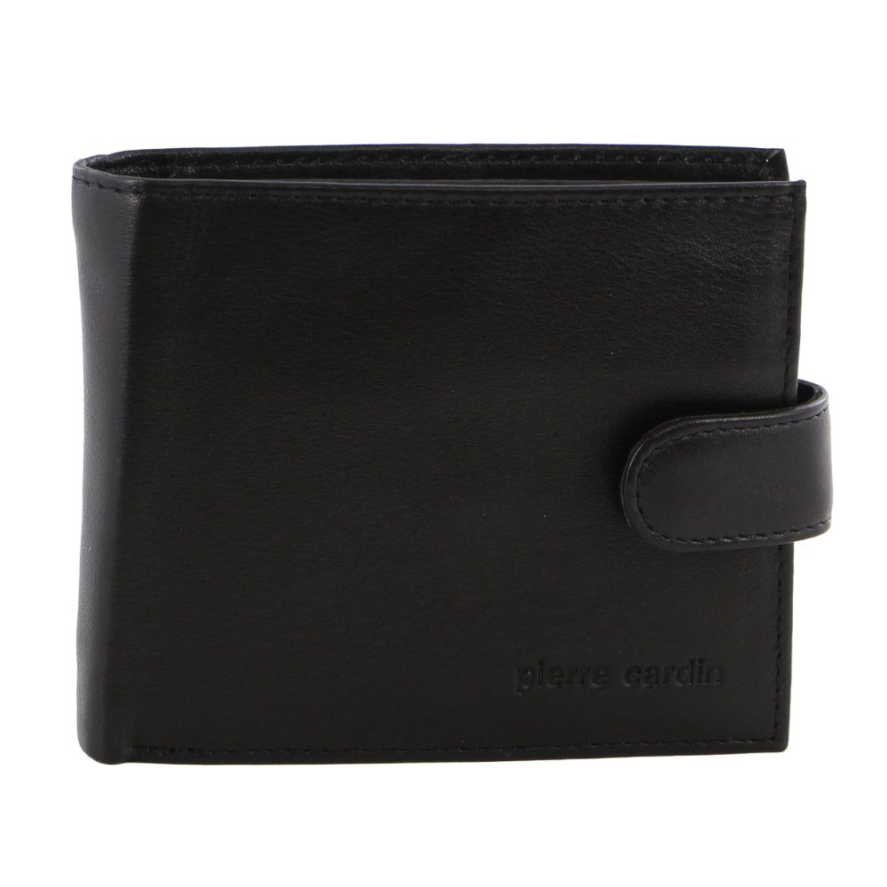 Carteras De Tres Pliegues Pierre Cardin Italian Leather Two Tone Wallet Hombre Negras Marrones | UHSD-24301