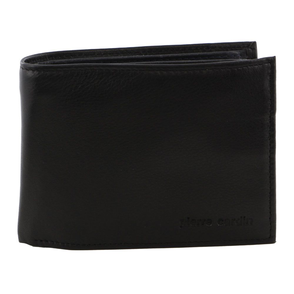 Carteras De Tres Pliegues Pierre Cardin Italian Leather Two Tone Tri-Fold Wallet Hombre Negras | SDCI-03814