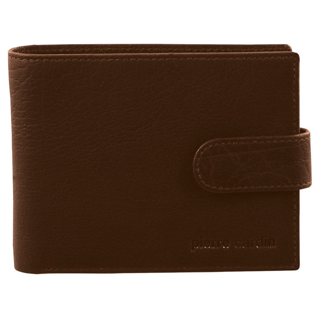 Carteras De Tres Pliegues Pierre Cardin Rustic Leather Wallet Hombre Marrones | QNEY-28459