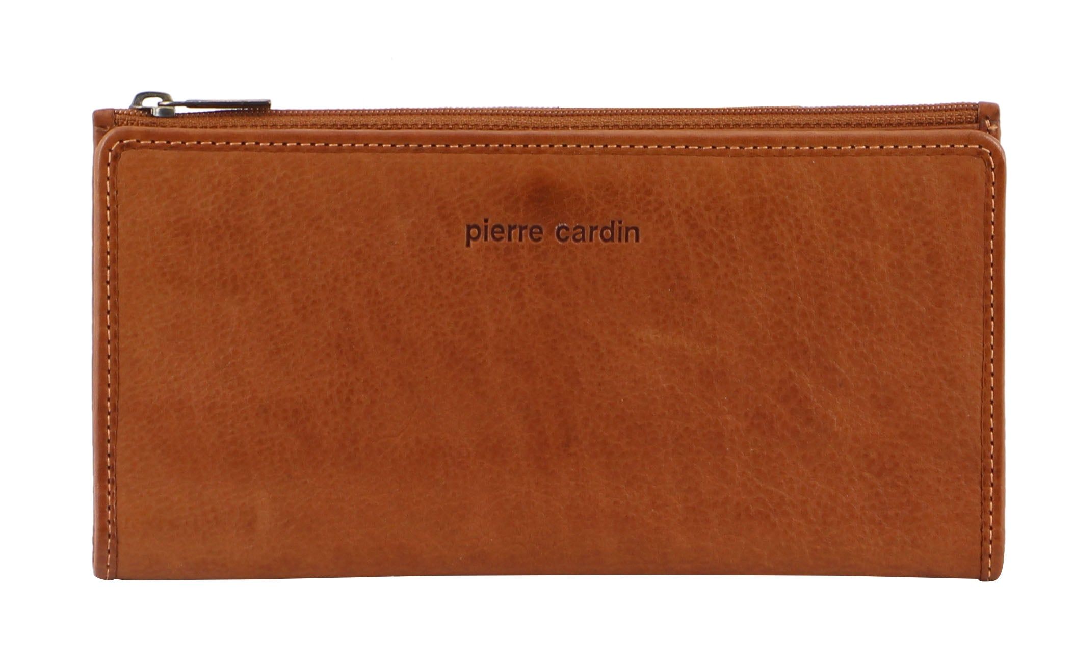 Carteras Grandes Pierre Cardin Genuine Leather Bi-Fold Wallet Mujer Azul Marino | GBFO-78632