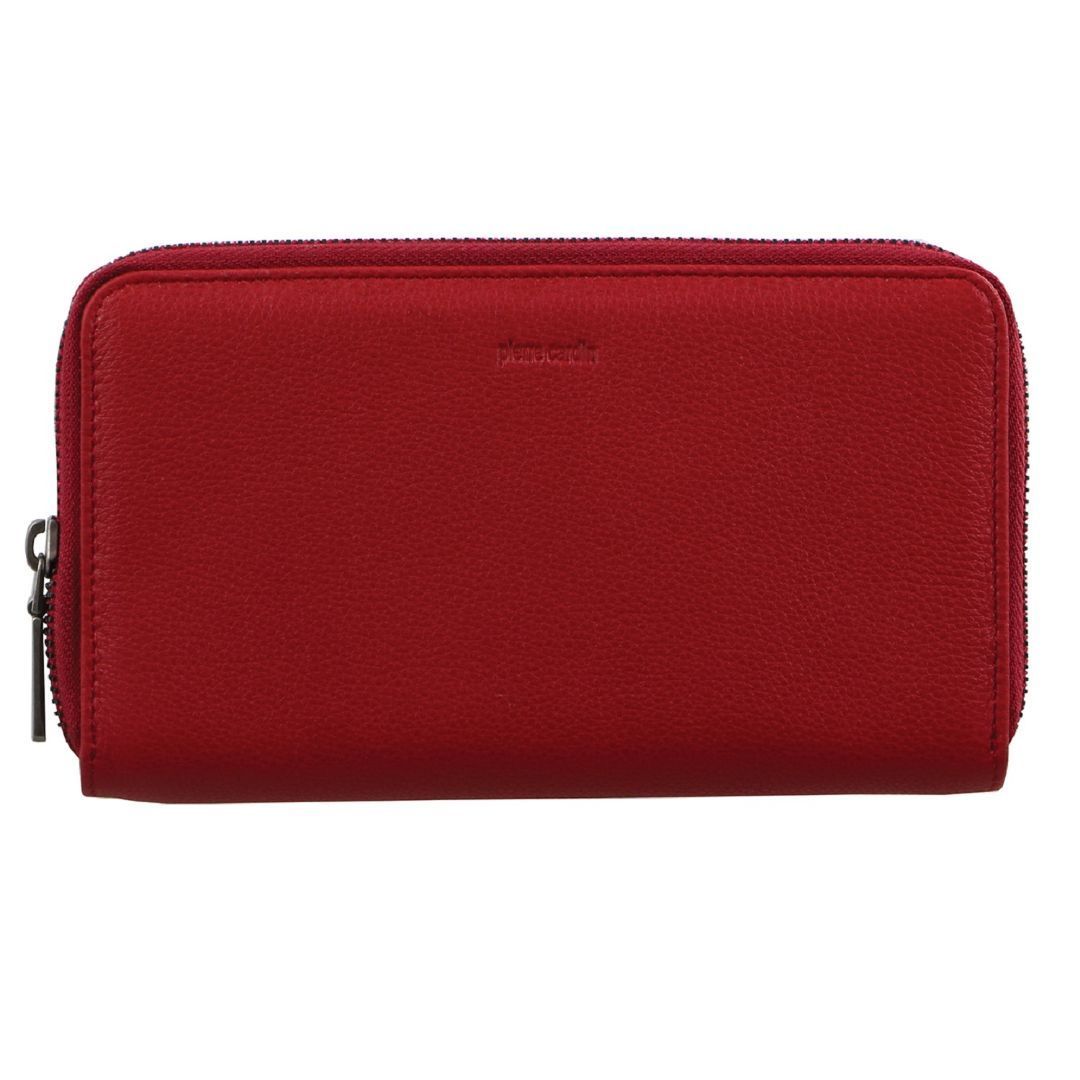 Carteras Grandes Pierre Cardin Italian Leather Double Zip Wallet Mujer Rojas | TGPJ-97543