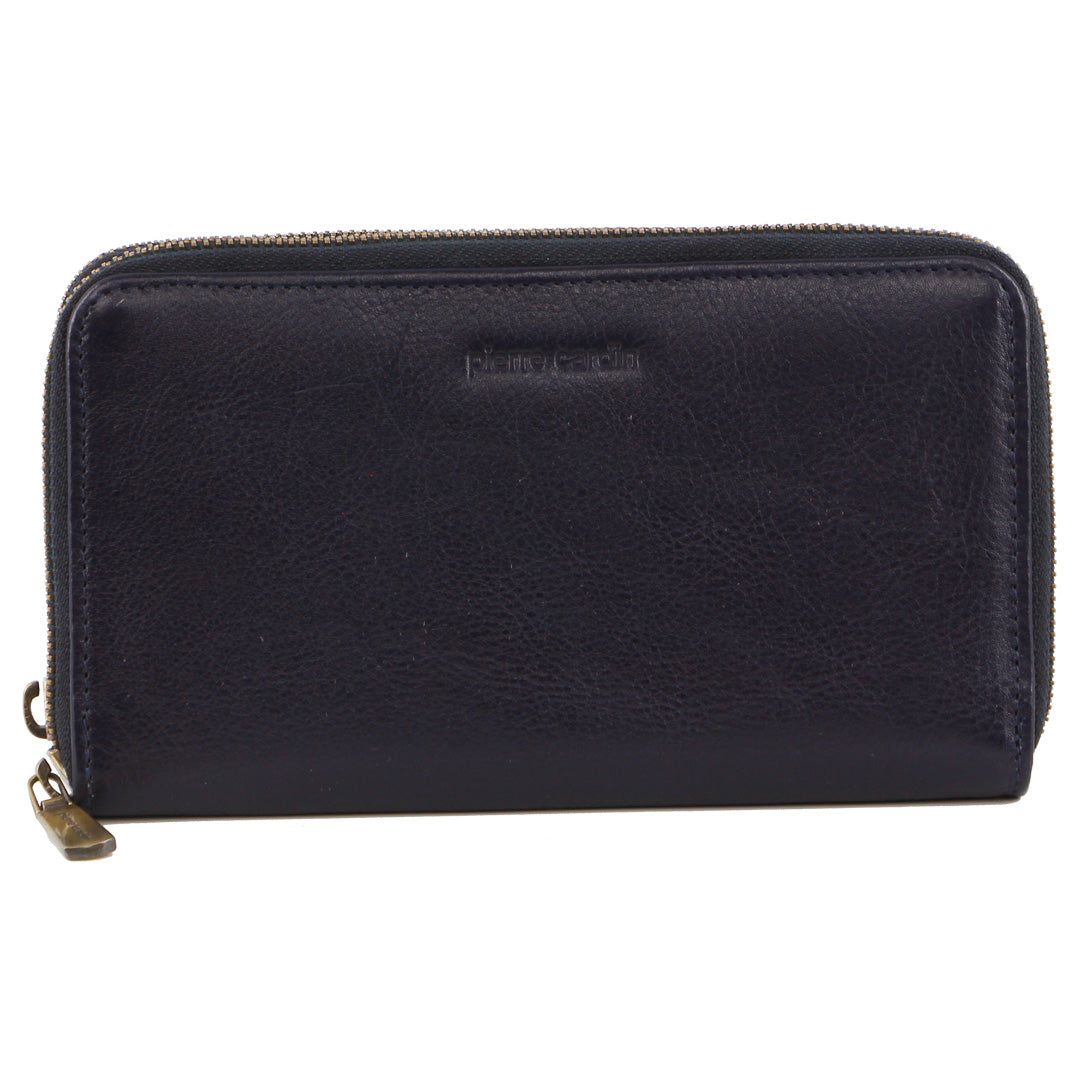 Carteras Grandes Pierre Cardin Italian Leather Double Zip Wallet Mujer Turquesa | LKUY-69352