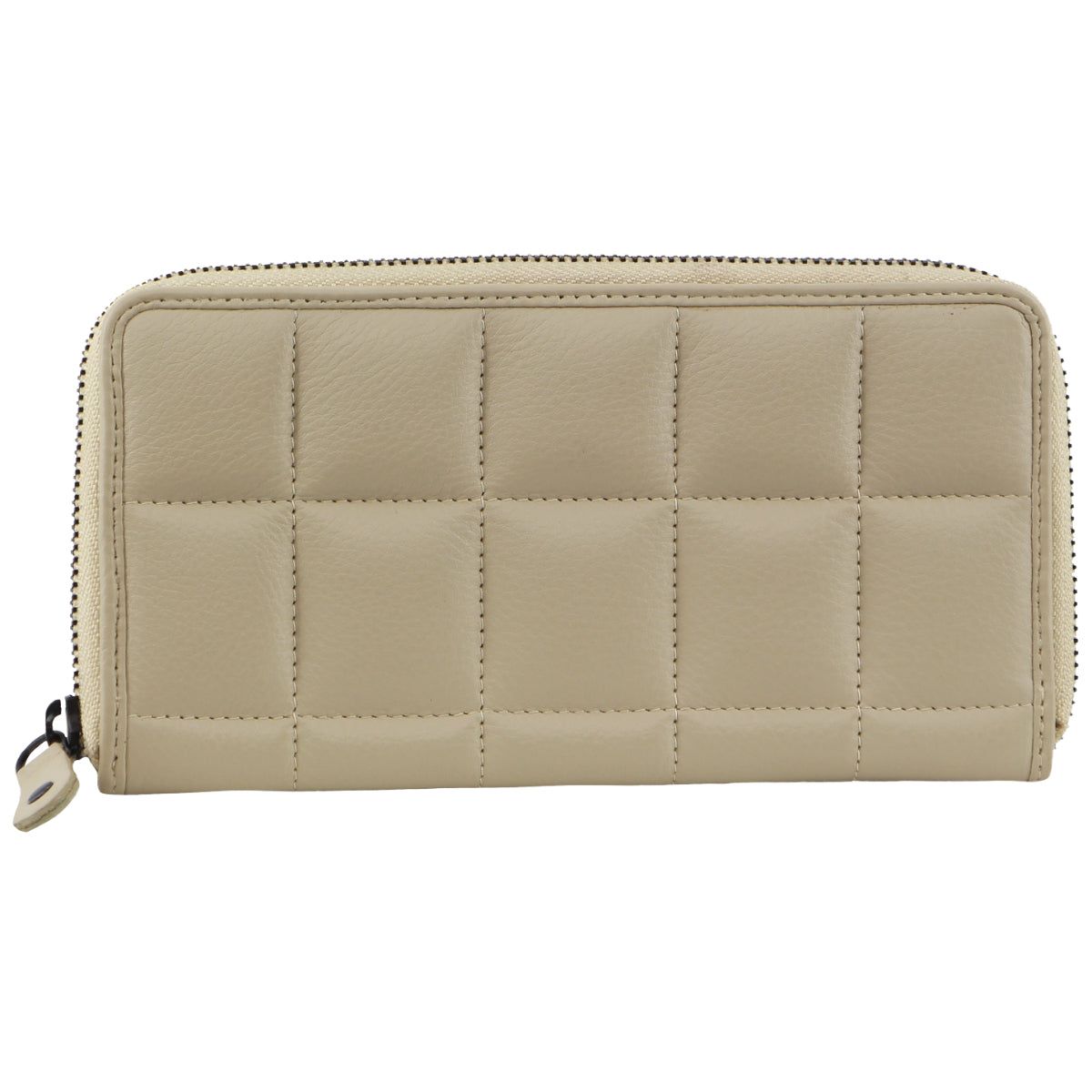 Carteras Grandes Pierre Cardin Italian Pleated Leather Zip Wallet Mujer Cement | PNCZ-15802