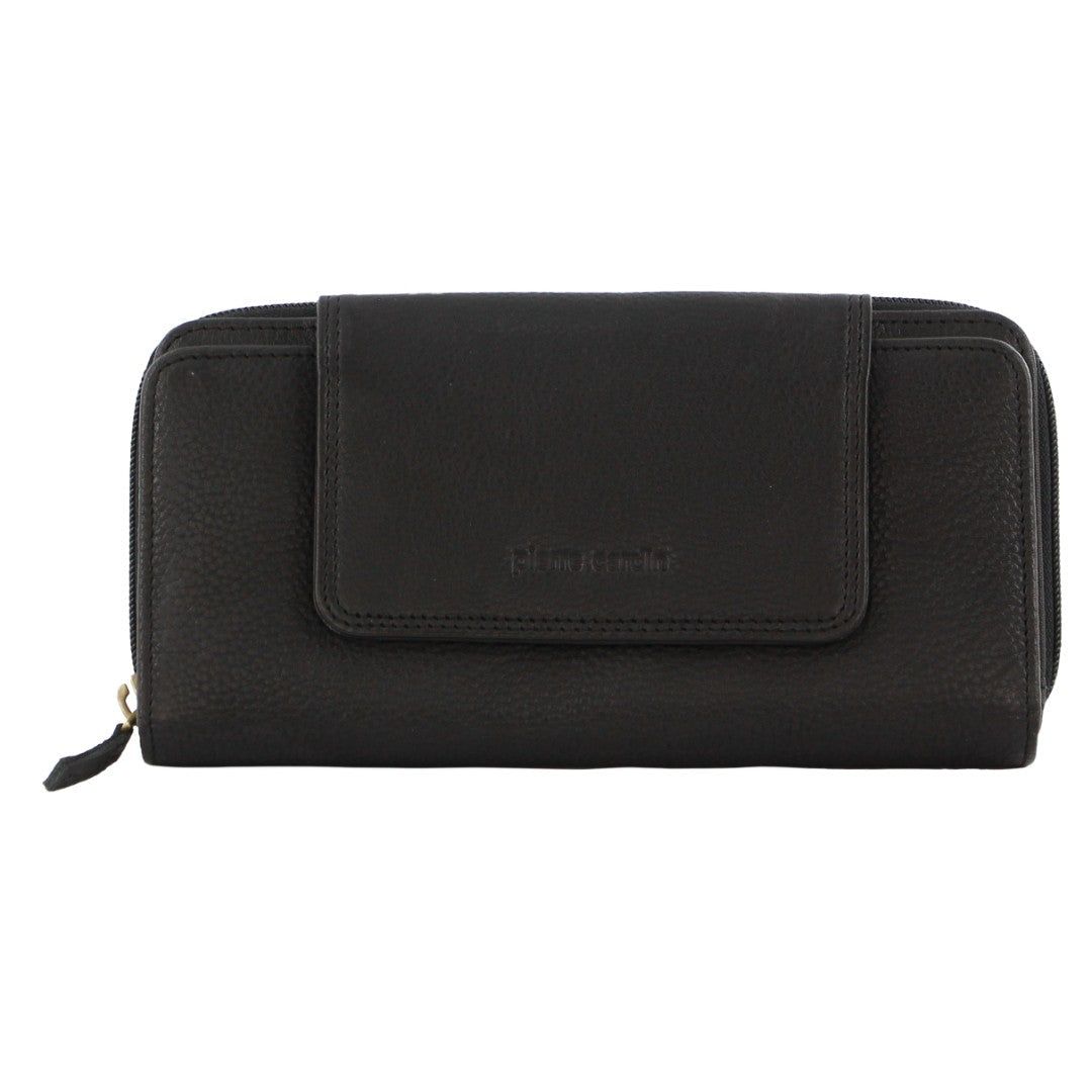 Carteras Grandes Pierre Cardin Leather Bi-Fold Tab Wallet Mujer Negras | GMEC-17495