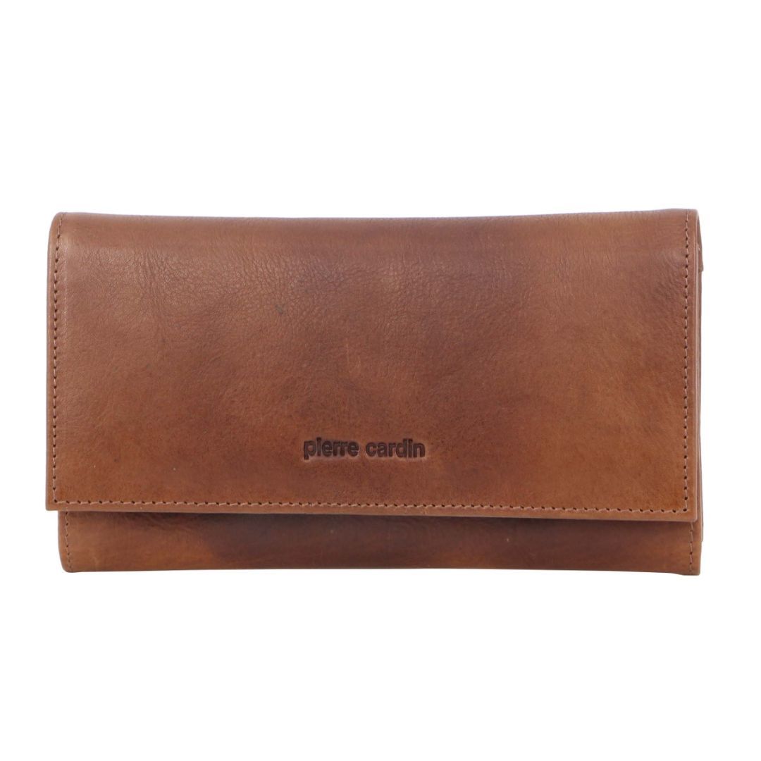 Carteras Grandes Pierre Cardin Rustic Leather Wallet Mujer Azul Marino | ERFM-01682