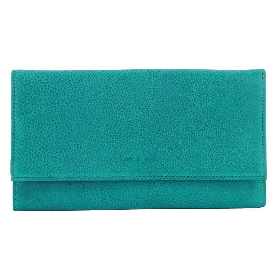 Carteras Grandes Pierre Cardin Rustic Leather Wallet Mujer GrapeLeaf | OGMX-71084