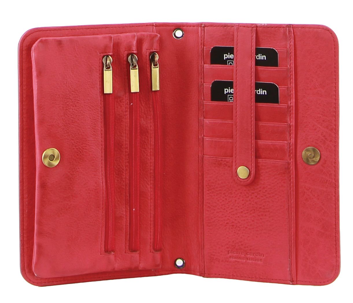 Clutch Pierre Cardin Genuine Leather Clutch Wallet Bag Mujer Rosas | ADJI-20735