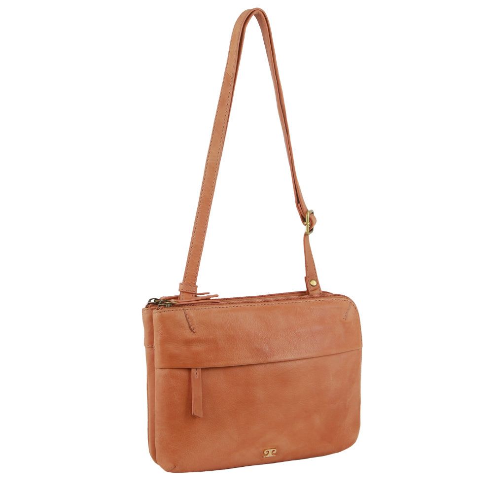 Clutch Pierre Cardin Leather Crossbody Bag Mujer Albaricoque | QKXP-72148