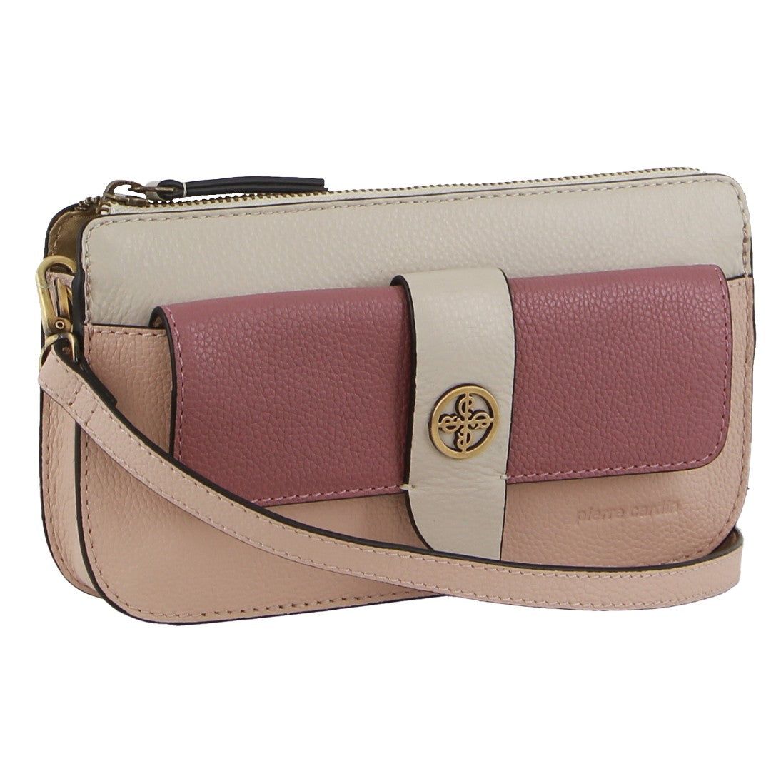 Clutch Pierre Cardin Leather Crossbody Clutch Bag Mujer Rosas | LEBJ-54209