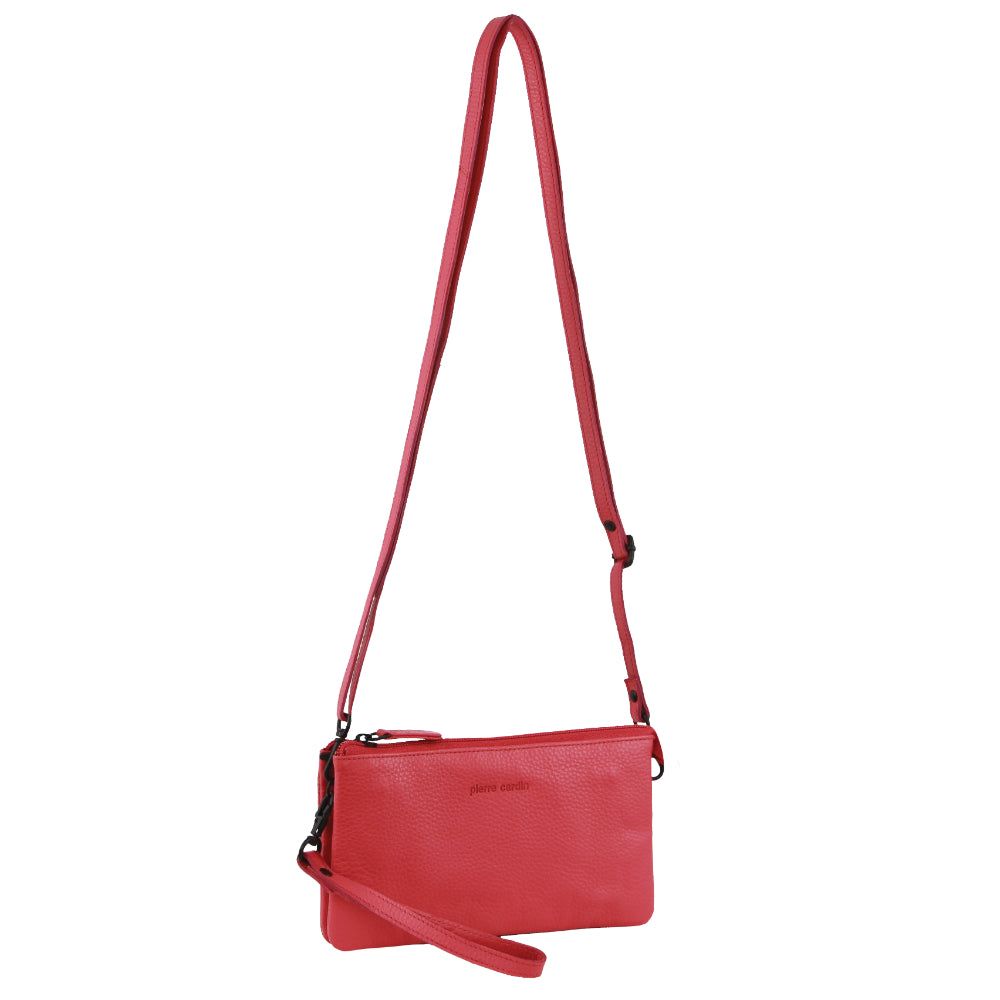 Clutch Pierre Cardin Leather Multiway Cross-Body Bag Mujer Rosas | UEAW-01856