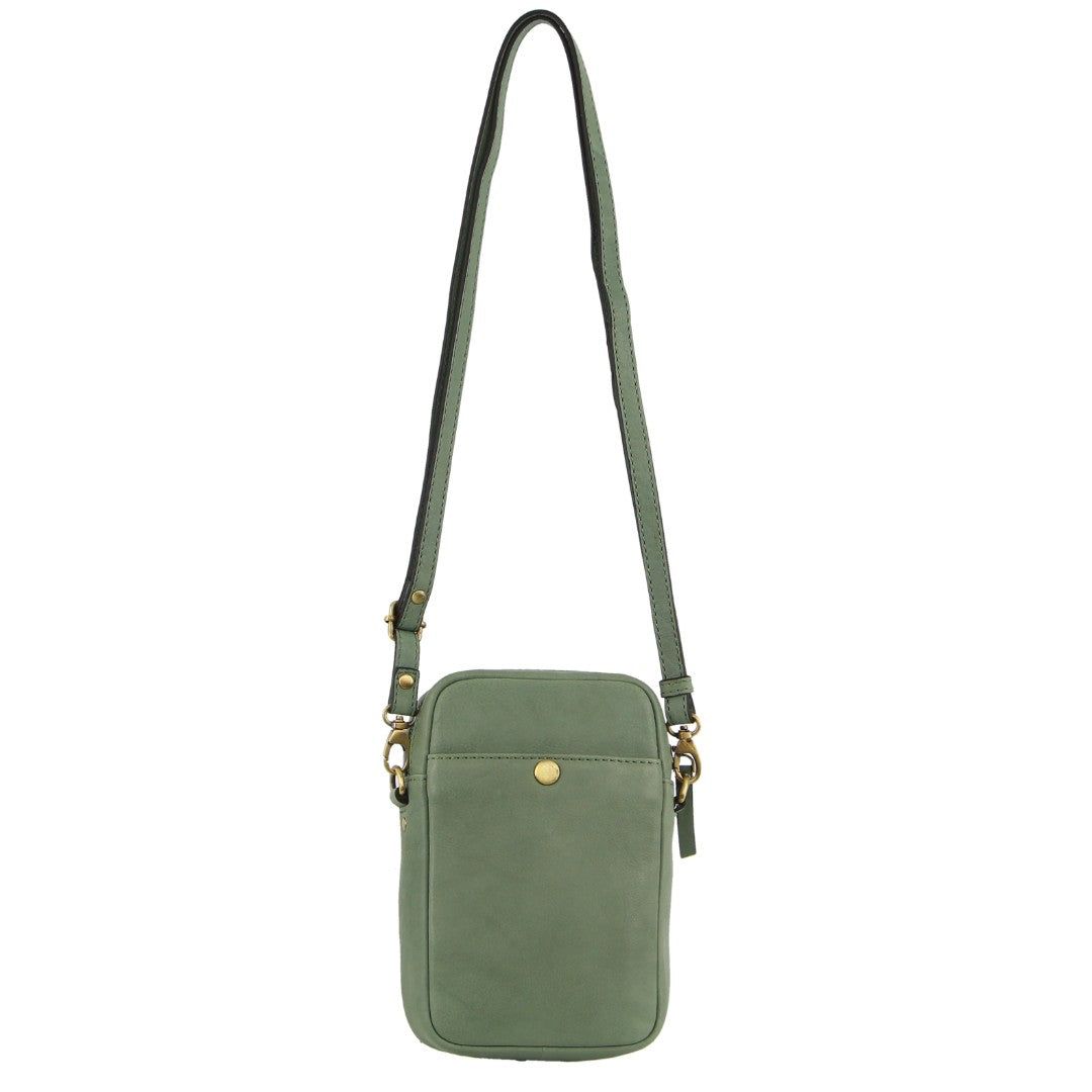 Clutch Pierre Cardin leather Textured Design Phone Bag Mujer Verde Oliva | EPFO-20417