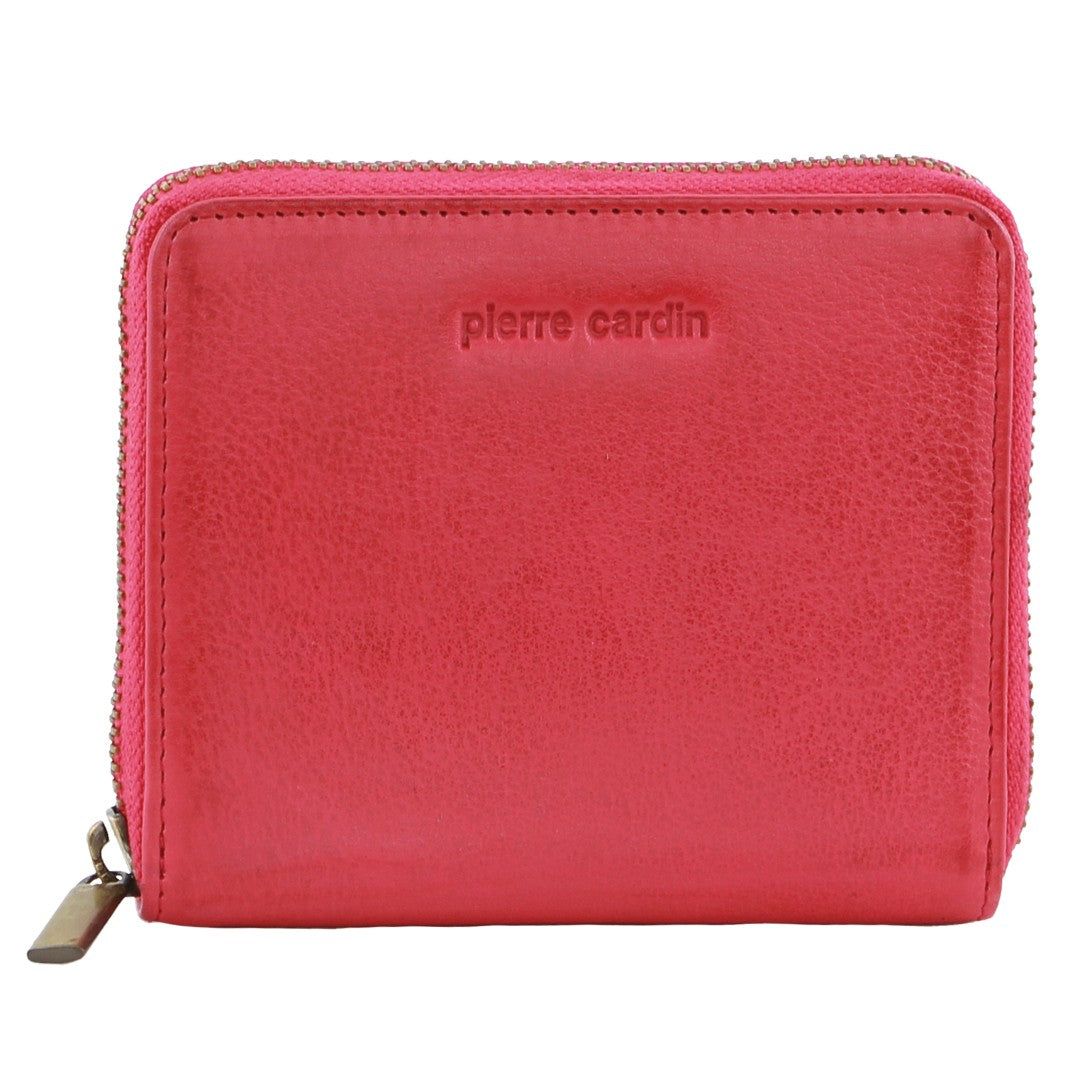 Cremallera De Carteras Pierre Cardin Leather Zip around wallet Mujer Marrones | UEAD-43526