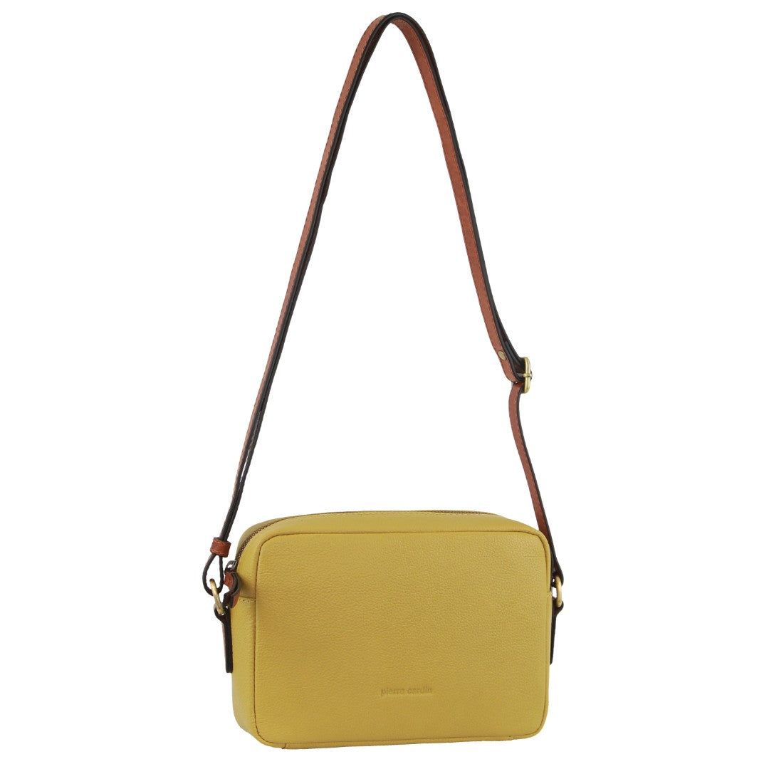 Handbags Pierre Cardin Leather Classic Square Crossbody Bag Mujer Amarillo | KYRP-89537