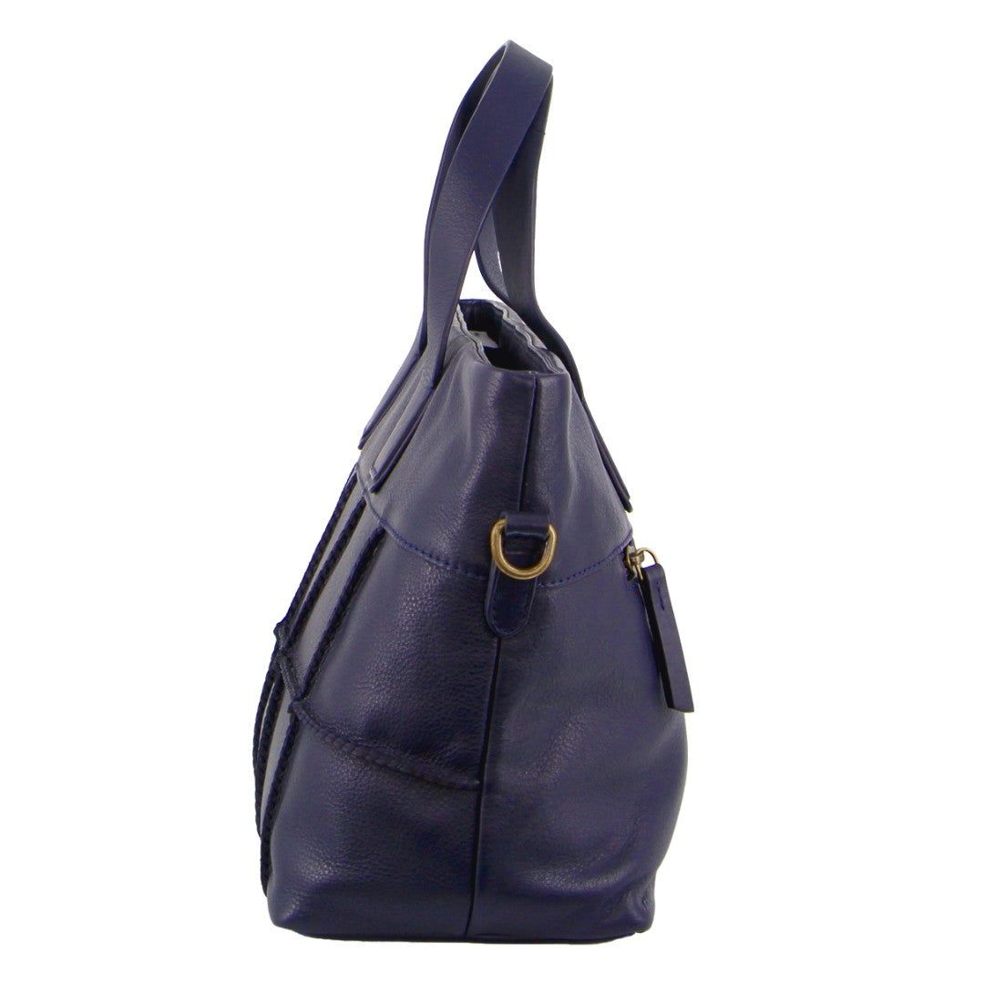 Handbags Pierre Cardin Leather Stitch-design Handbag Mujer Azul Marino | FSZT-43106