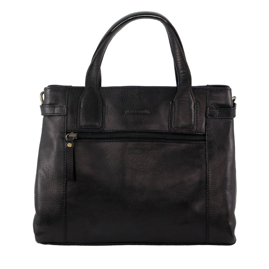 Handbags Pierre Cardin Leather Stitch-design Tote Bag Mujer Negras | NWAK-65730