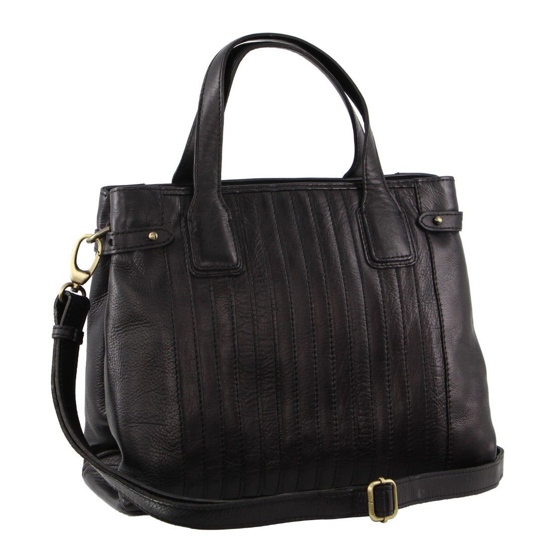 Handbags Pierre Cardin Leather Stitch-design Tote Bag Mujer Negras | NWAK-65730