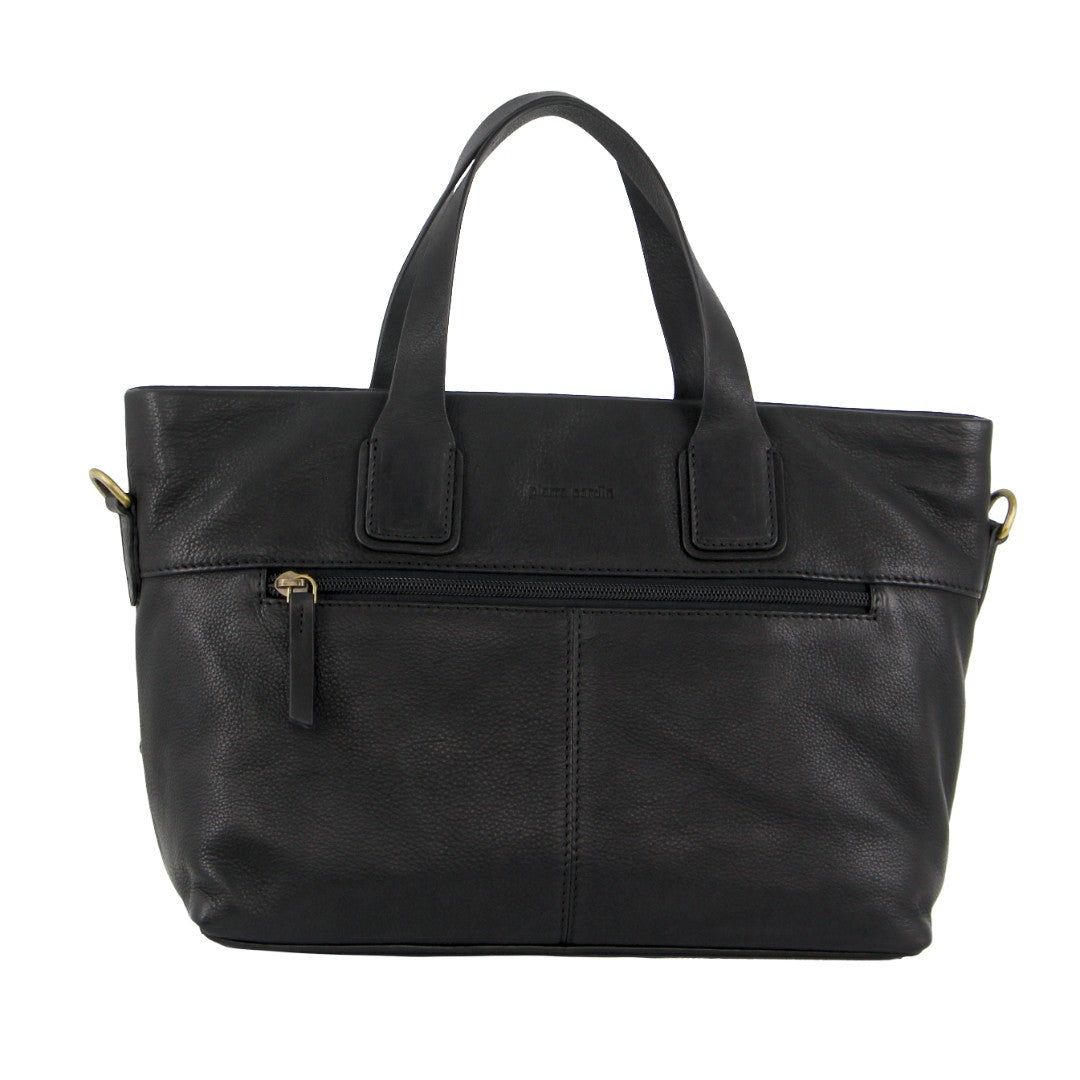 Handbags Pierre Cardin Leather Stitch-design Handbag Mujer Negras | KDLQ-58390