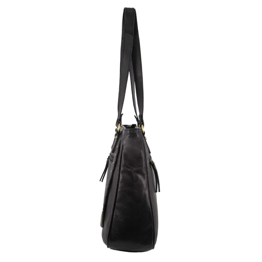 Handbags Pierre Cardin Leather Stud Detail Tote Bag Mujer Negras | GFVX-53769