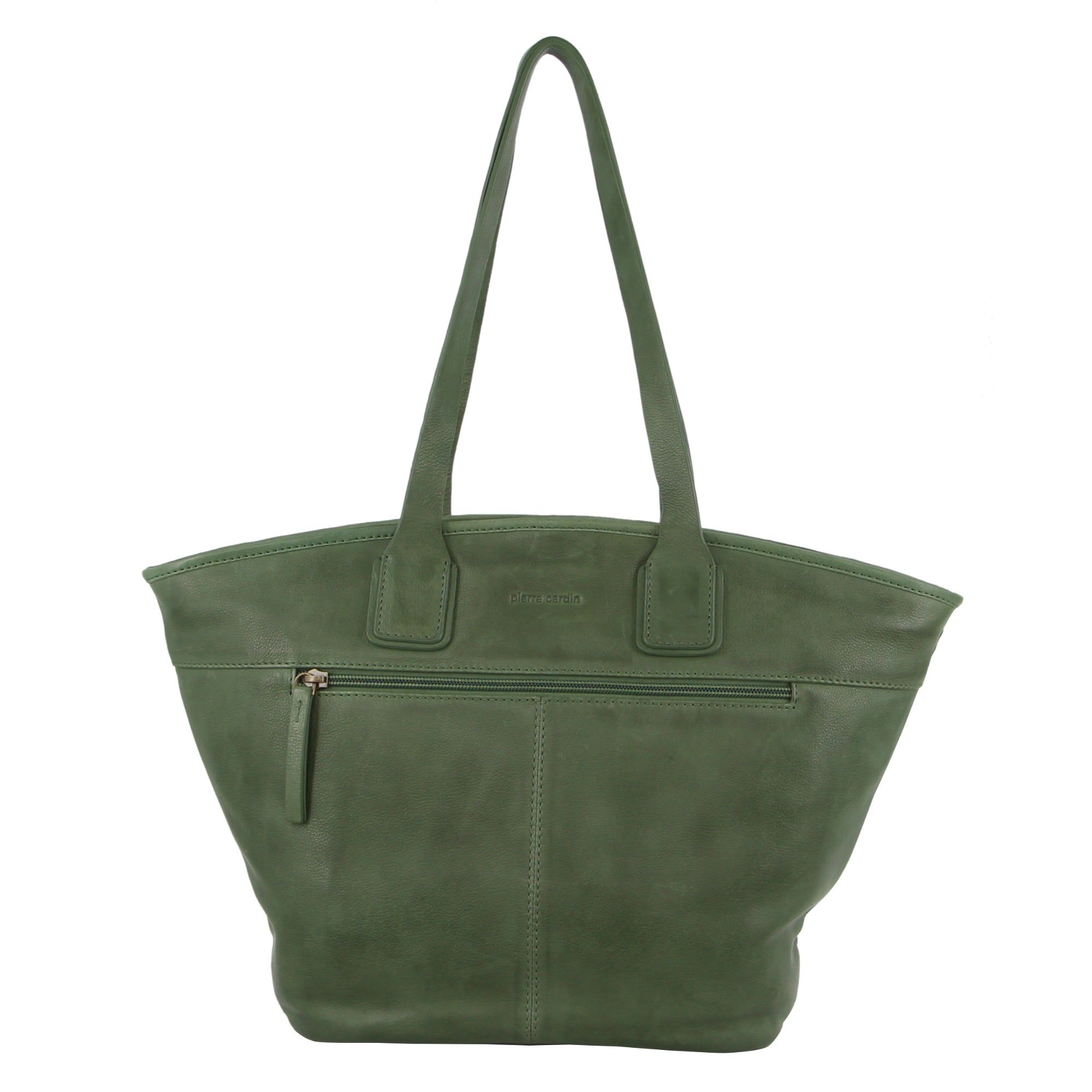 Handbags Pierre Cardin Woven Embossed Leather Shoulder Bag Mujer Verde | LPYR-94723