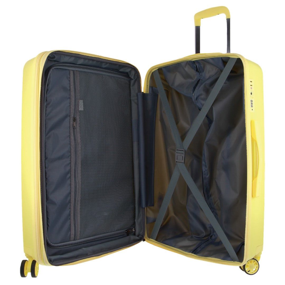 Hard Shell Cases Pierre Cardin 65cm Medium Hard-Shell Suitcase Travel Amarillo | XFZU-54786